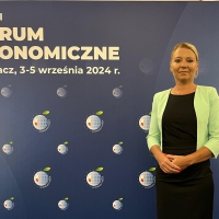 Dorota Cabańska, GINB, podczas panelu ZUS na Forum Ekonomicznym w Karpaczu